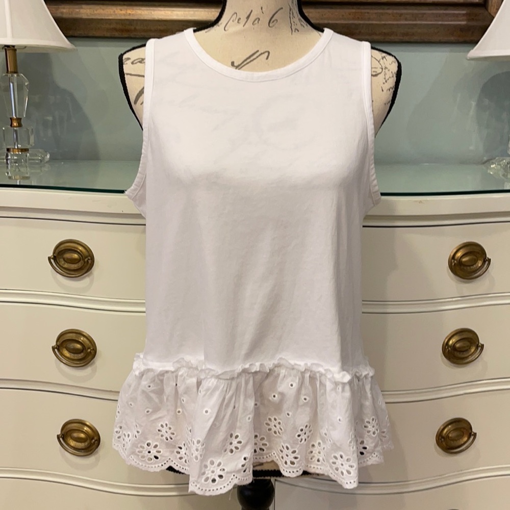 🌺 J. Crew Ruffled Hem Tank Top